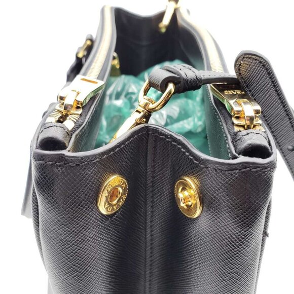 100% Authentic Prada Galleria Black Leather Shoulder Bag - Picture 8 of 16